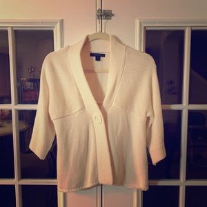 Express: Cream Mid Sleeve Knitted Cardigan